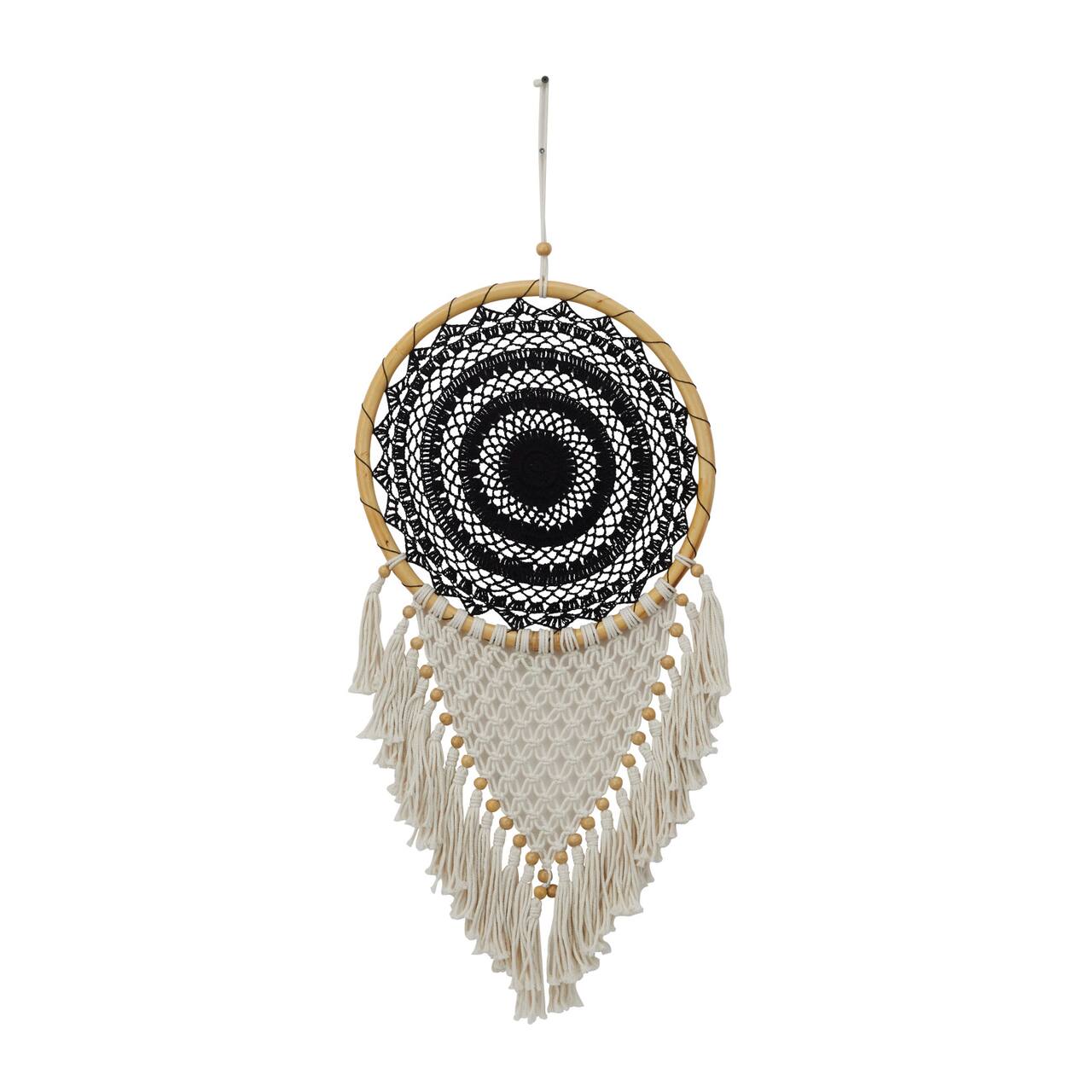 Black Cotton Bohemian Dreamcatcher Wall Decor 16" x 0" x 42"